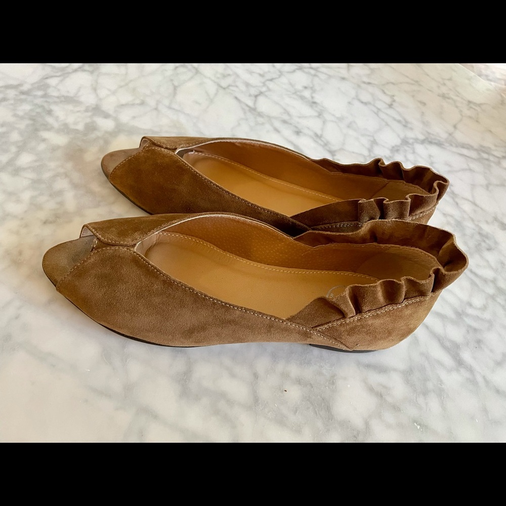 TT Milano suede open toe flats size 38